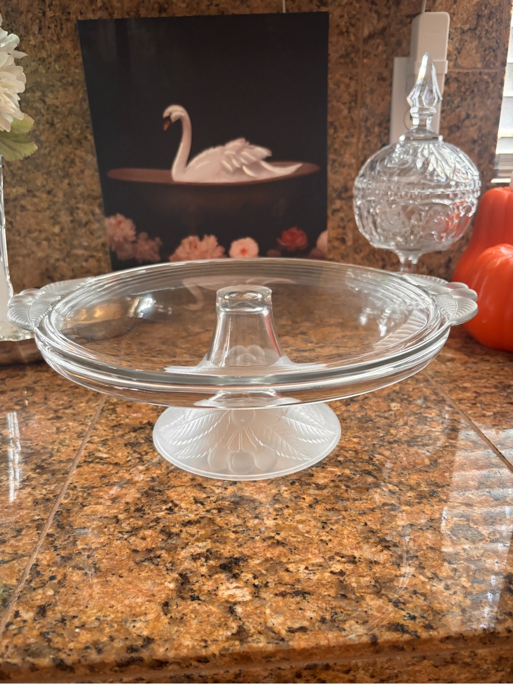 Vintage Mikasa Crystal Bountiful Footed Cake Stand RC149/317 Japan 13” Cherry